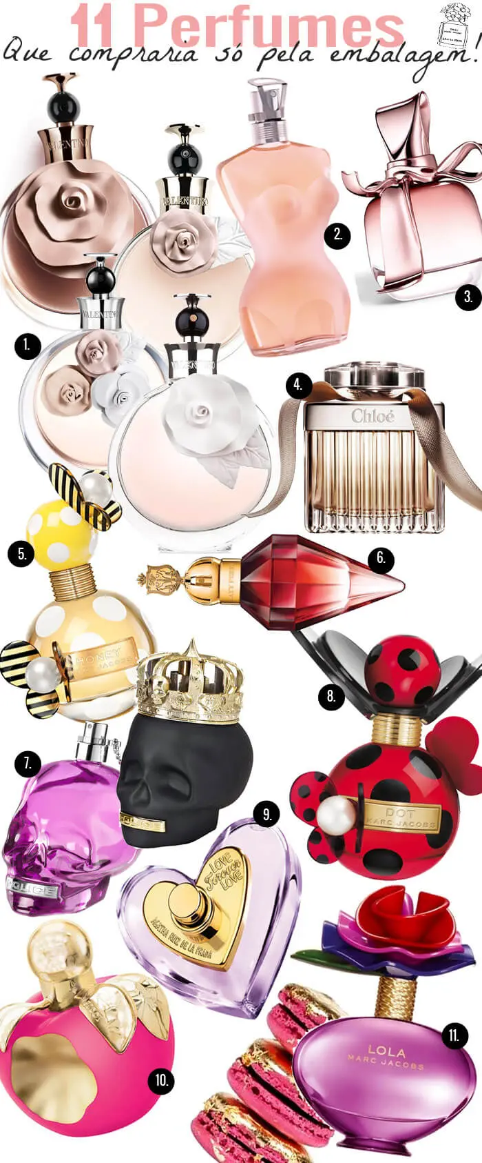 perfumes com a embalagem bonita