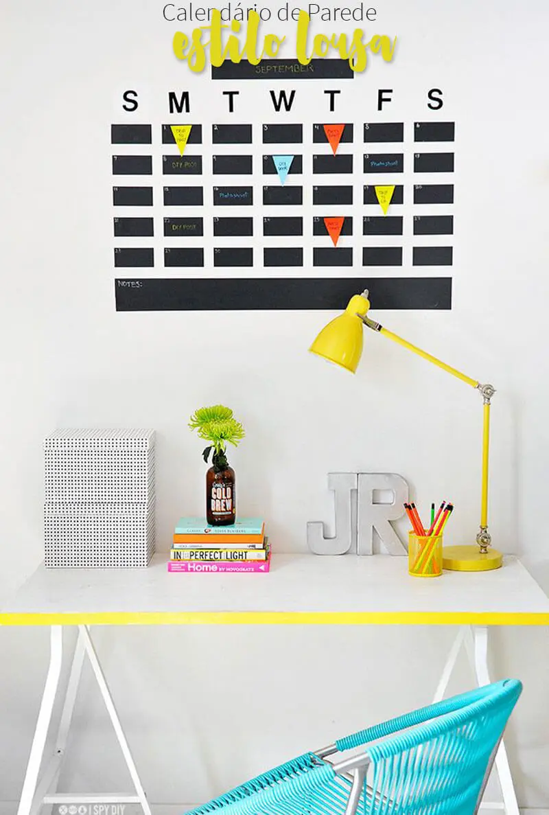 calendário de parede estilo lousa papel contact juro valendo