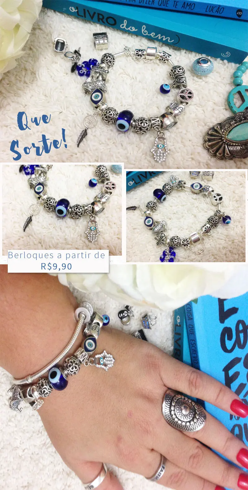 pulseira de berloque amo berloque juro valendo