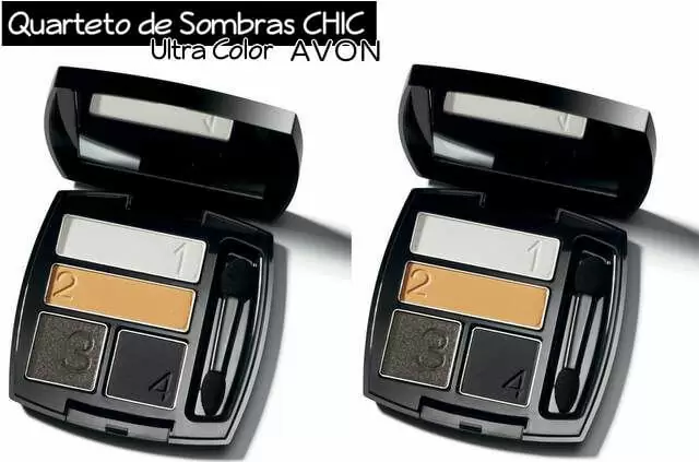sombras avon, quarteto de sombras ultra color, quarteto de sombras chic