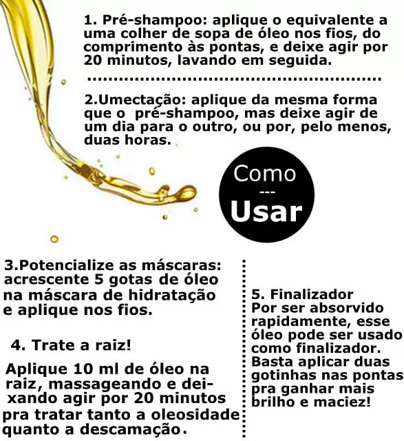 como usar óleo no cabelo