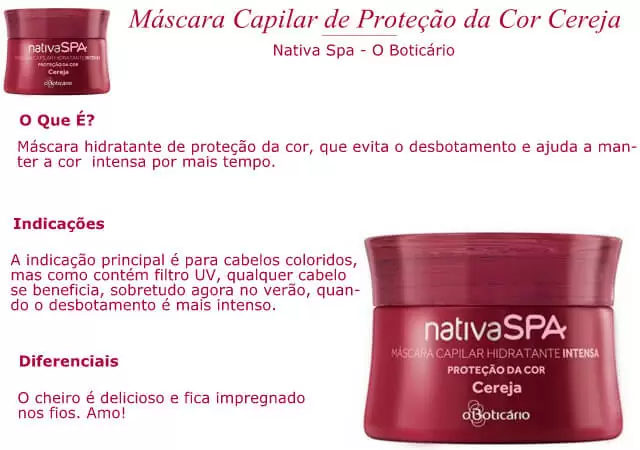 Máscara de Tratamento  Proteção da Cor Cereja - O Boticário