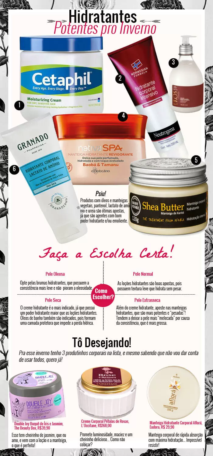 hidratantes potentes pro inverno