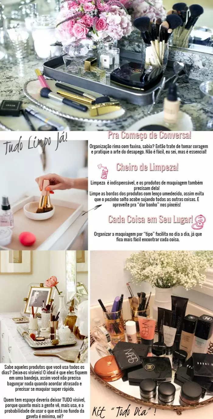 organizar maquiagens