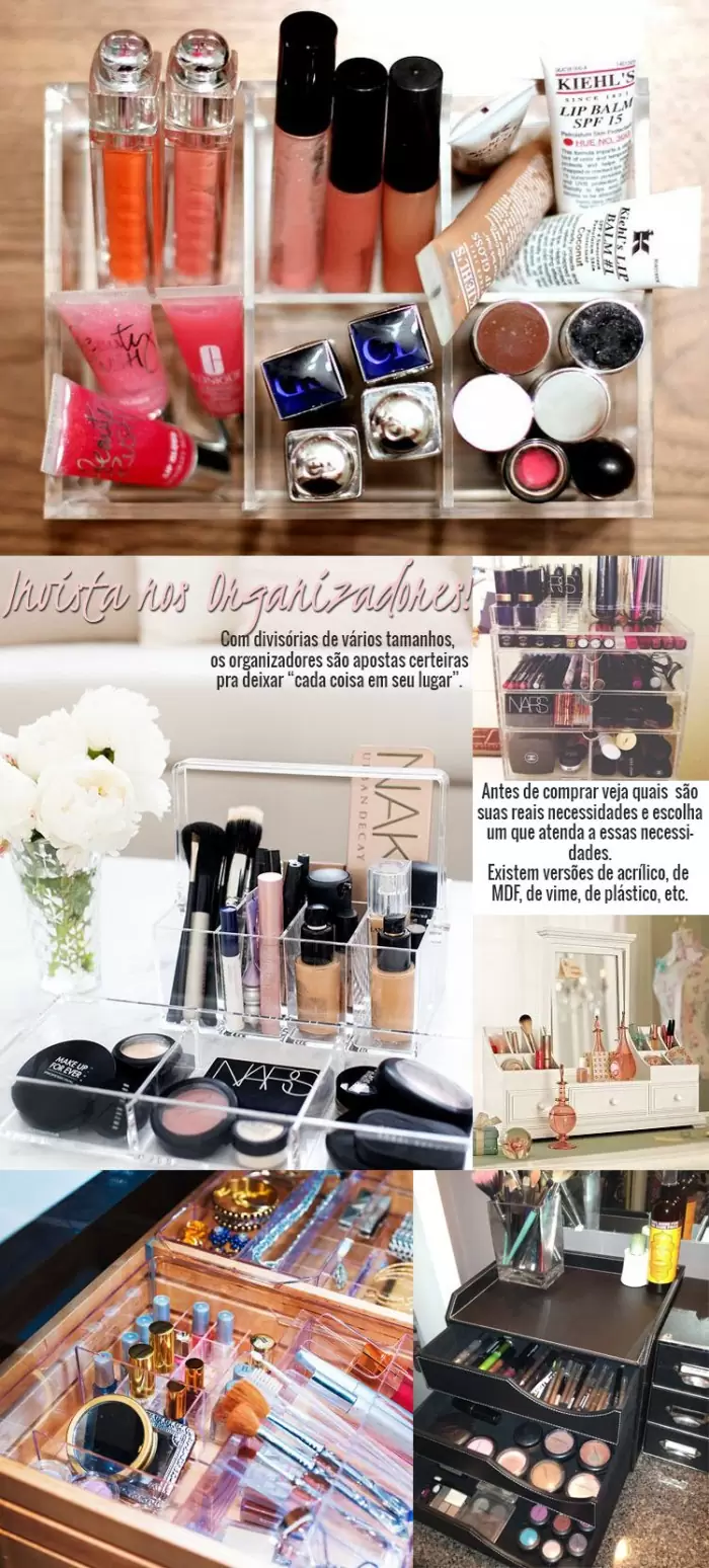 organizar maquiagens