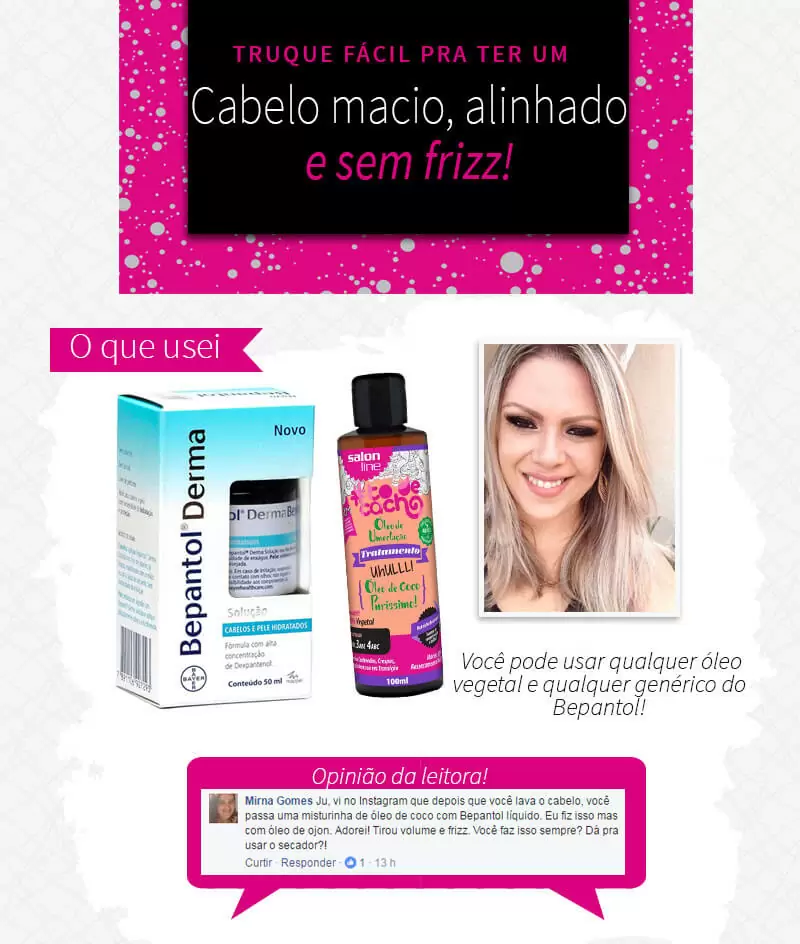 cabelo macio alinhado e sem frizz