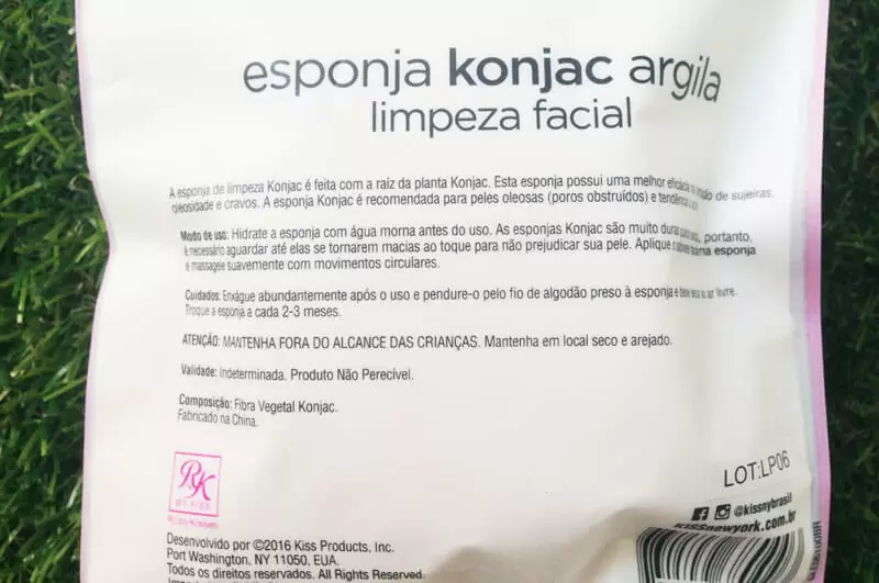 Esponja Konjac Argila Para Limpeza Facial RK By Kiss