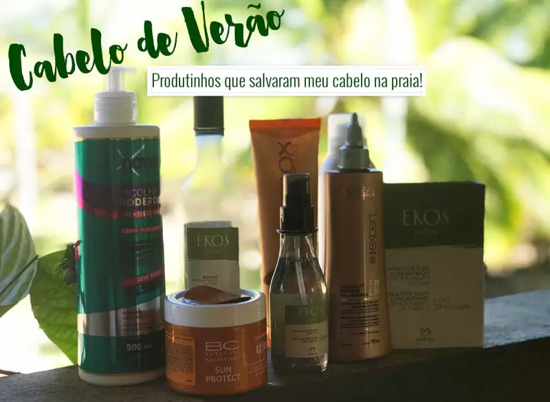Meus Produtos Para Cuidar do Cabelo na Praia