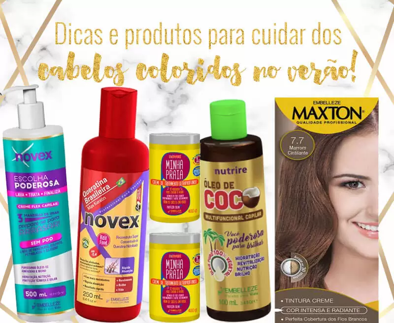 produtos para cuidar dos cabelos coloridos no verão