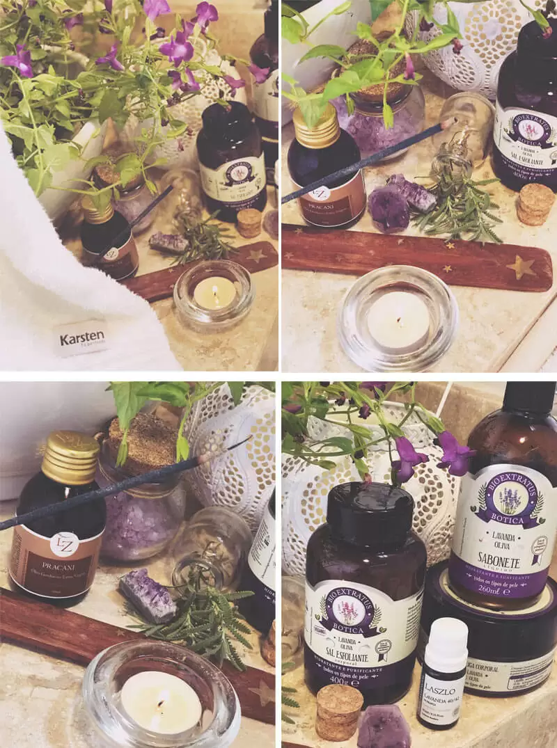 banho de relaxamento com lavanda