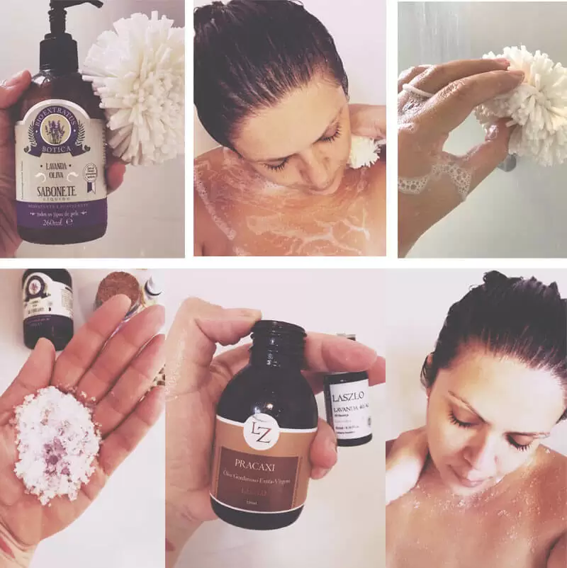 banho de relaxamento com lavanda