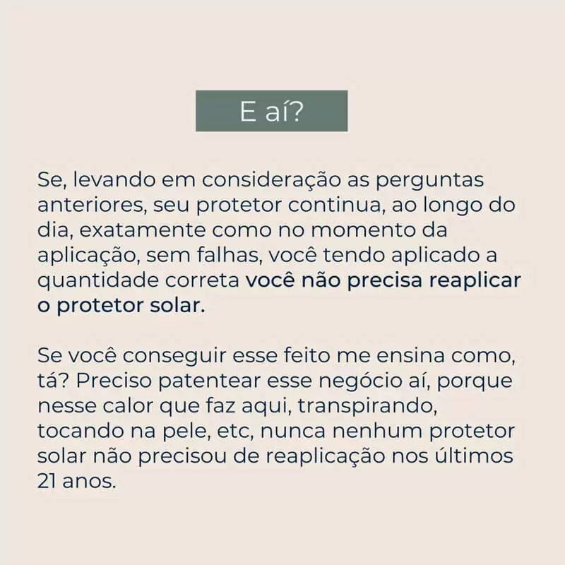 reaplicar protetor solar
