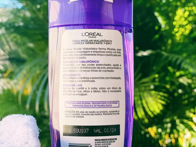 água micelar hialurônico 7 em 1 loreal